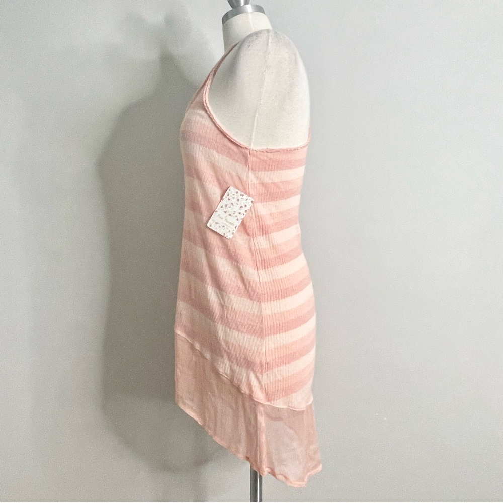 FREE PEOPLE Striped Ribbed Racerback Tunic Tank Top Mini Dress - Picture 4 of 8